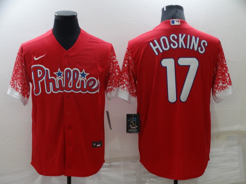 Rhys Hoskins Philadelphia Phillies red City Connect jersey