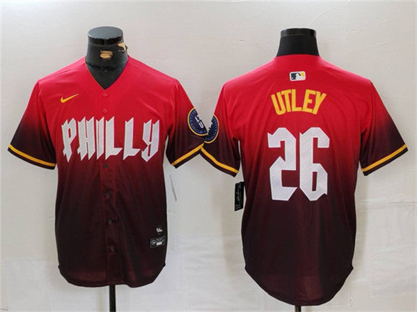 Chase Utley Philadelphia Phillies red City Connect jersey