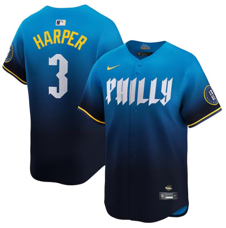 Bryce Harper Philadelphia Phillies blue City Connect jersey