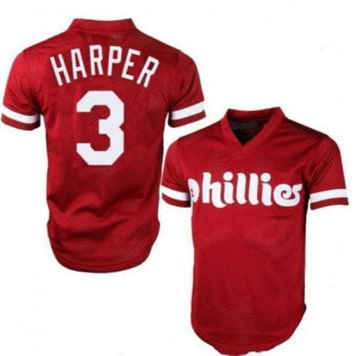 Bryce Harper Majestic On-Field Philadelphia Phillies red jersey