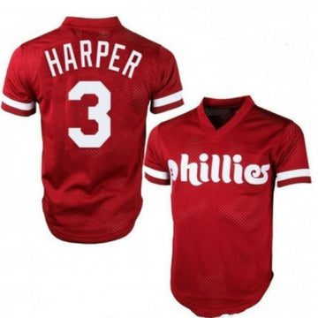 Bryce Harper Majestic On-Field Philadelphia Phillies red jersey