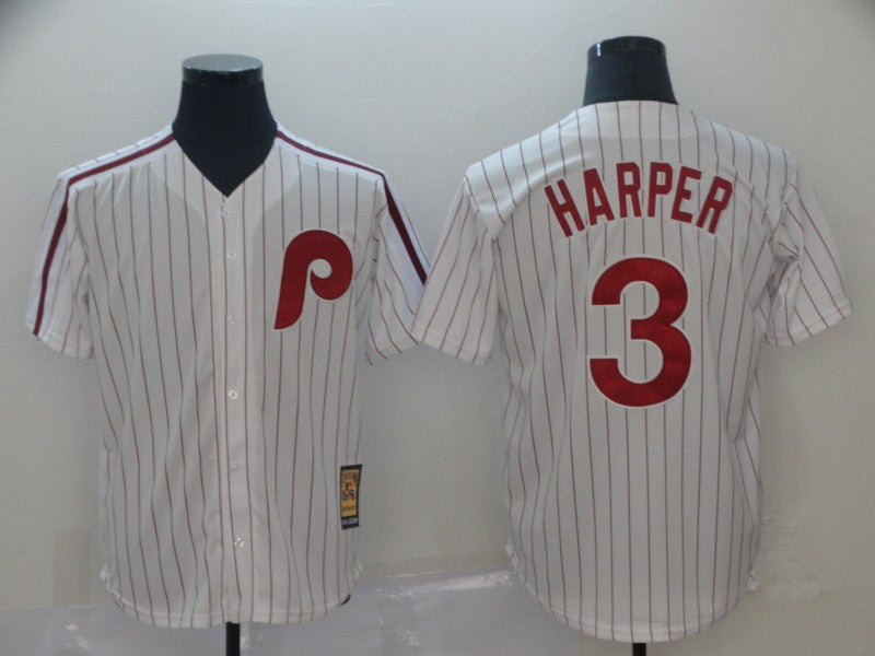 Bryce Harper Philadelphia Phillies white Throwback jersey