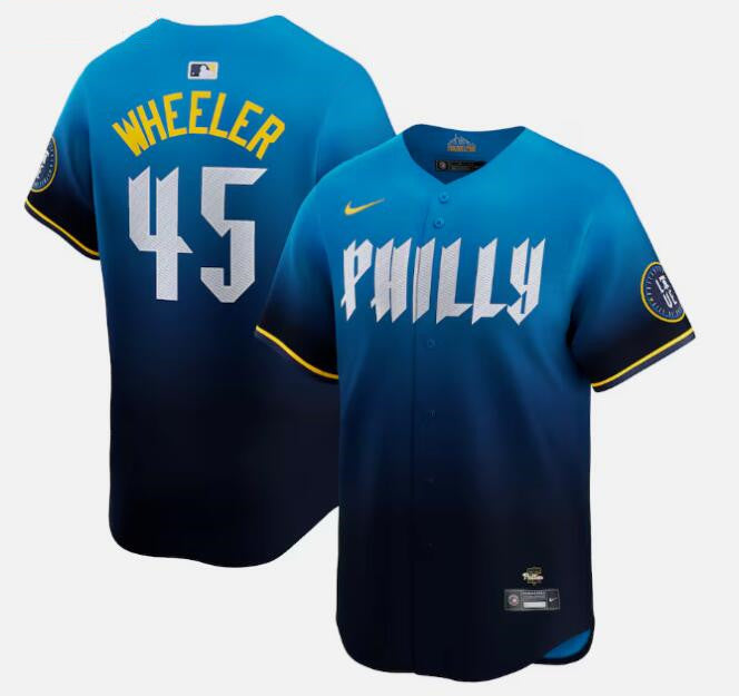 Zack Wheeler Philadelphia Phillies blue City Connect jersey