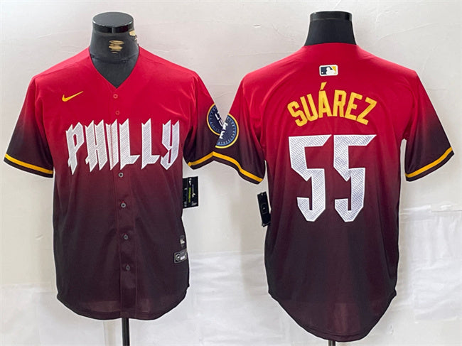 Ranger Suarez Philadelphia Phillies red City Connect jersey