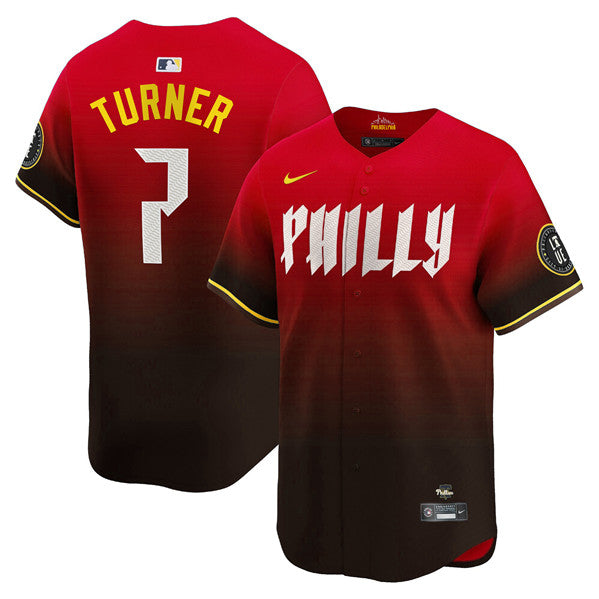Trea Turner Philadelphia Phillies red City Connect jersey