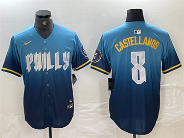 Nick Castellanos Philadelphia Phillies blue City Connect jersey