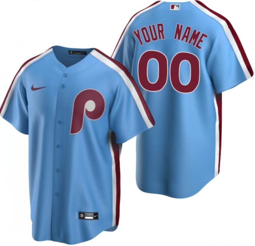 Custom Philadelphia Phillies blue Alternate jersey