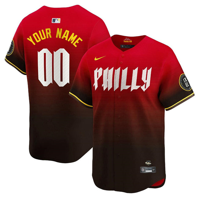 Custom Philadelphia Phillies red City Connect jersey