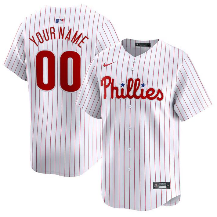 Custom Philadelphia Phillies white Home jersey