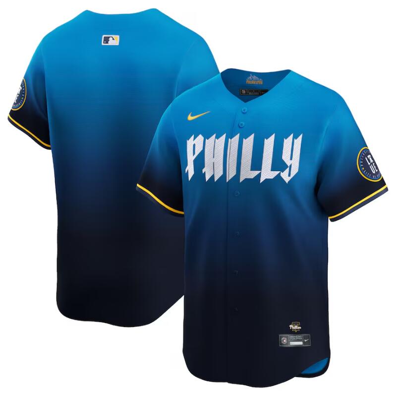 Custom Philadelphia Phillies blue City Connect jersey