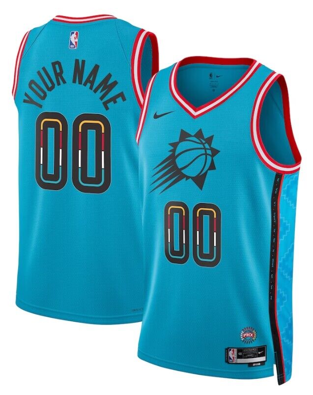 Custom Phoenix Suns blue City Edition jersey