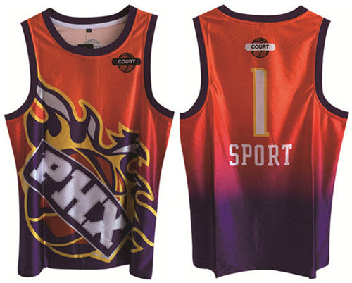 Devin Booker Phoenix Suns purple-orange jersey