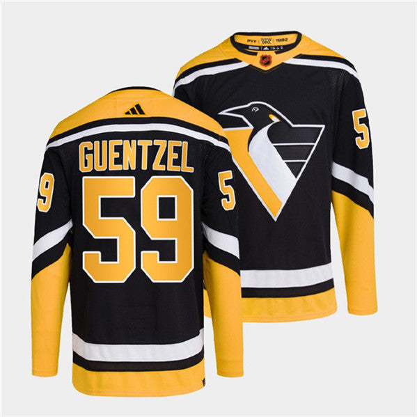 Jake Guentzel Pittsburgh Penguins black Reverse Retro jersey