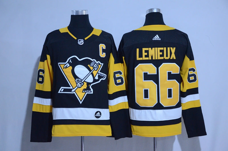 Mario Lemieux Adidas Pittsburgh Penguins black Authentic jersey