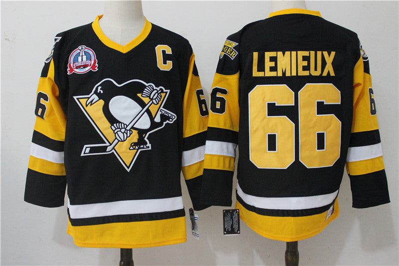 Mario Lemieux Pittsburgh Penguins black Throwback jersey