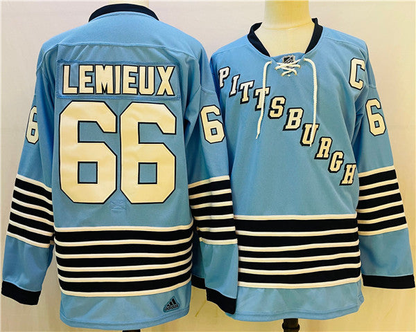 Mario Lemieux Pittsburgh Penguins blue jersey