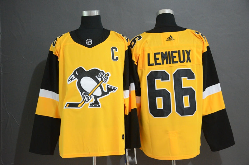 Mario Lemieux Pittsburgh Penguins gold jersey