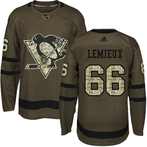 Mario Lemieux Pittsburgh Penguins green Salute To Service jersey
