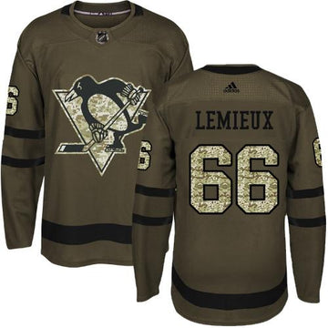 Mario Lemieux Pittsburgh Penguins green Salute To Service jersey