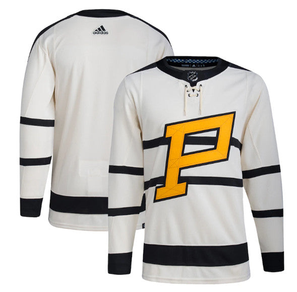 Custom Pittsburgh Penguins cream Winter Classic jersey
