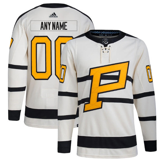 Custom Pittsburgh Penguins cream Winter Classic jersey