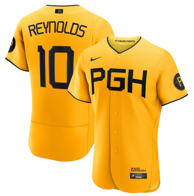 Bryan Reynolds Pittsburgh Pirates gold City Connect jersey
