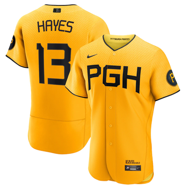 Ke'Bryan Hayes Pittsburgh Pirates gold City Connect jersey