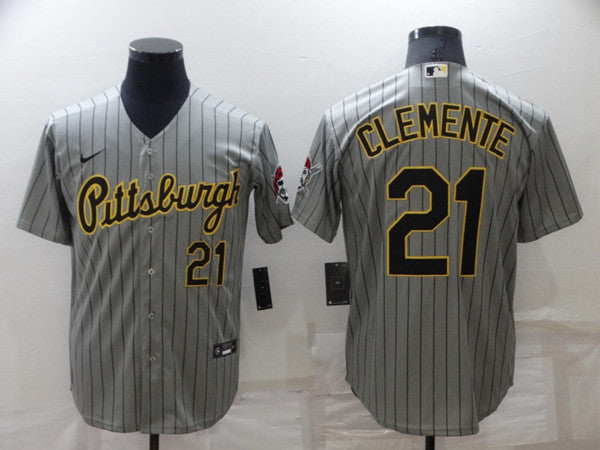 Roberto Clemente Pittsburgh Pirates grey jersey