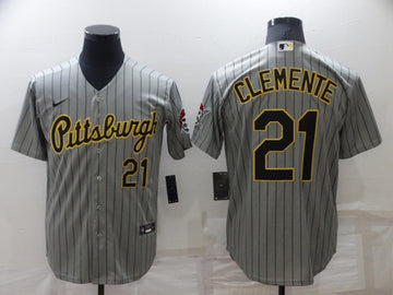 Roberto Clemente Pittsburgh Pirates grey jersey