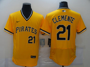 Roberto Clemente Pittsburgh Pirates yellow jersey