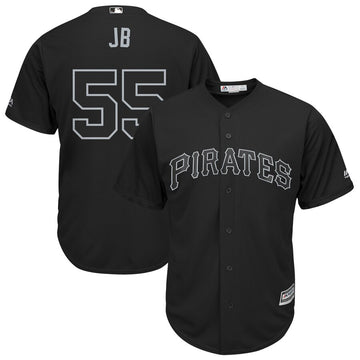 Josh Bell JB Majestic Pittsburgh Pirates black jersey