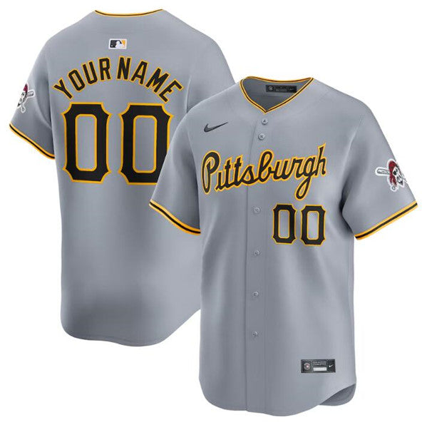 Custom Pittsburgh Pirates gray Away jersey