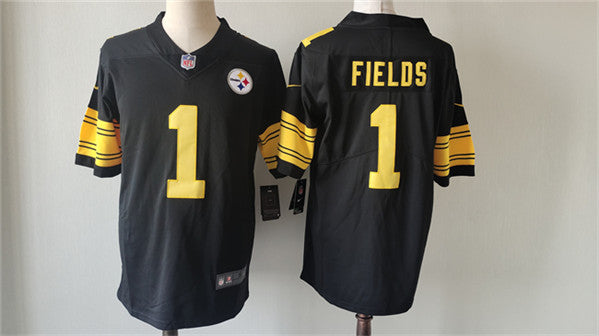 Justin Fields Pittsburgh Steelers black Color Rush jersey