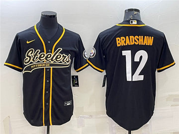 Terry Bradshaw Pittsburgh Steelers black jersey
