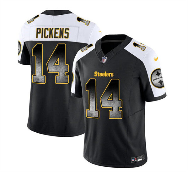 George Pickens Pittsburgh Steelers black-white FUSE jersey
