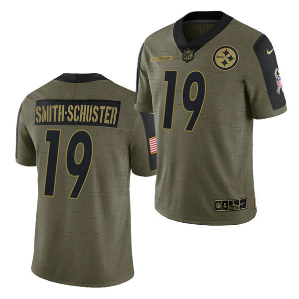 JuJu Smith-Schuster Pittsburgh Steelers olive Salute To Service jersey