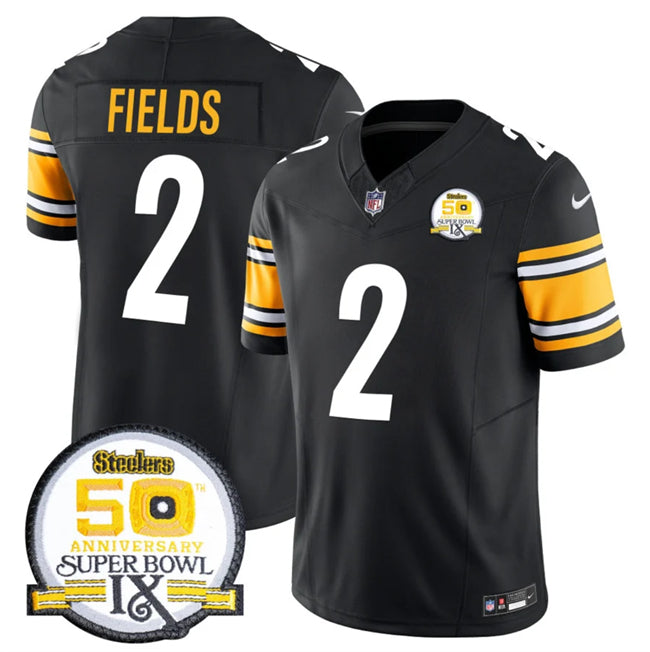 Justin Fields Pittsburgh Steelers black FUSE jersey