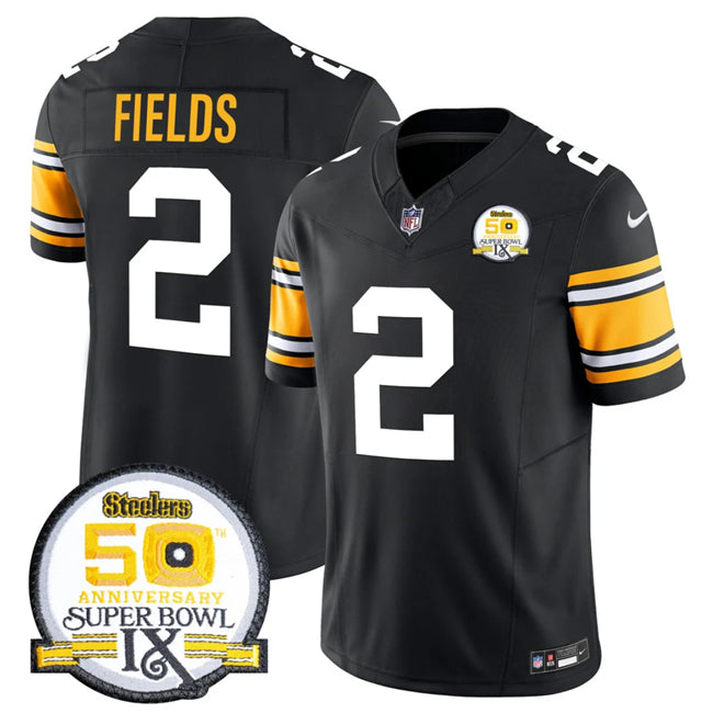 Justin Fields Pittsburgh Steelers black FUSE jersey
