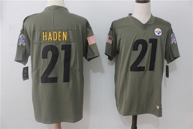 Joe Haden Pittsburgh Steelers olive Salute To Service jersey