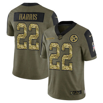 Najee Harris Pittsburgh Steelers olive Salute To Service jersey