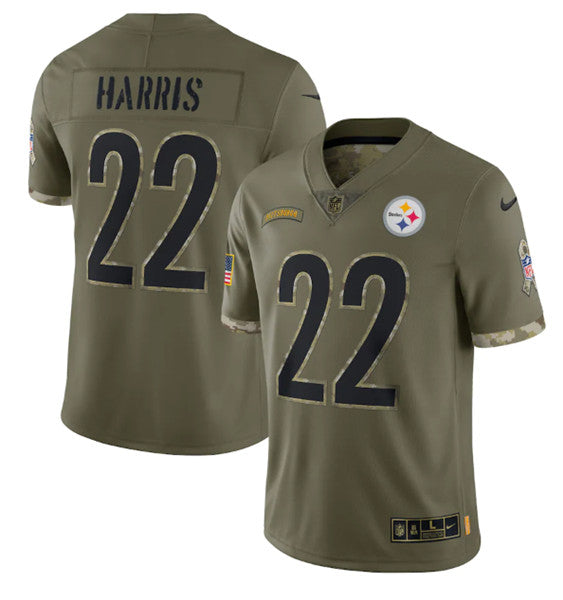 Najee Harris Pittsburgh Steelers olive Salute To Service jersey