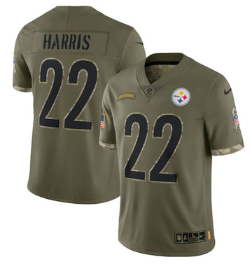 Najee Harris Pittsburgh Steelers olive Salute To Service jersey