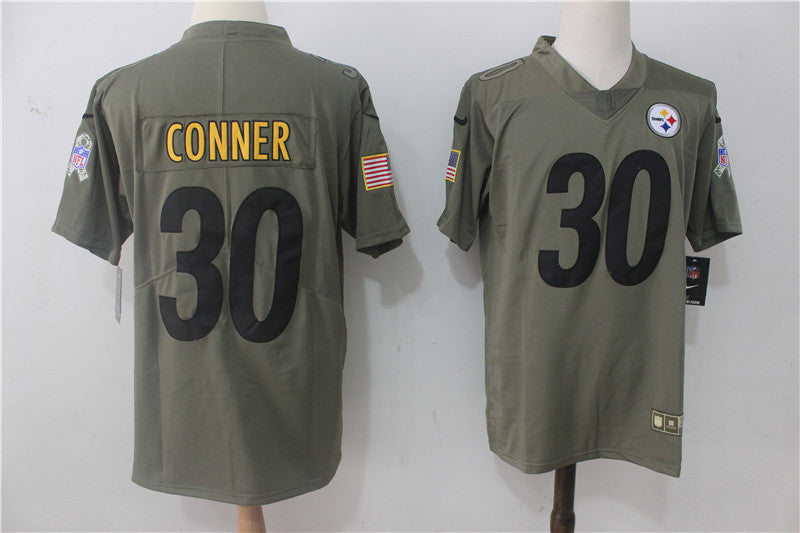 James Conner Pittsburgh Steelers olive Salute To Service jersey