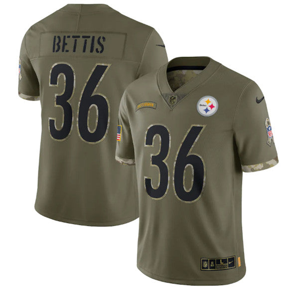 Jerome Bettis Pittsburgh Steelers olive Salute To Service jersey