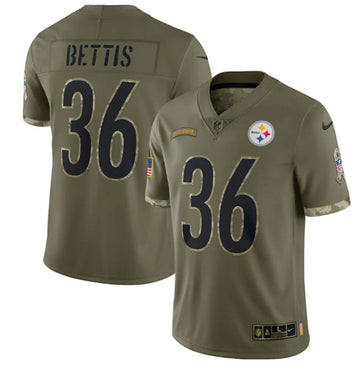 Jerome Bettis Pittsburgh Steelers olive Salute To Service jersey