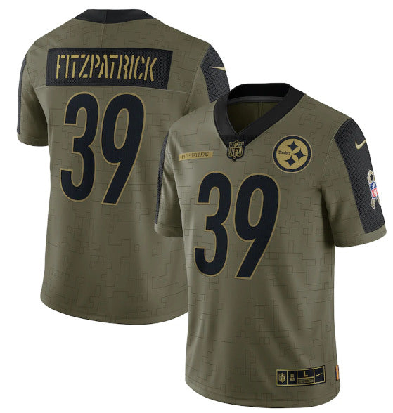 Minkah Fitzpatrick Pittsburgh Steelers olive Salute To Service jersey
