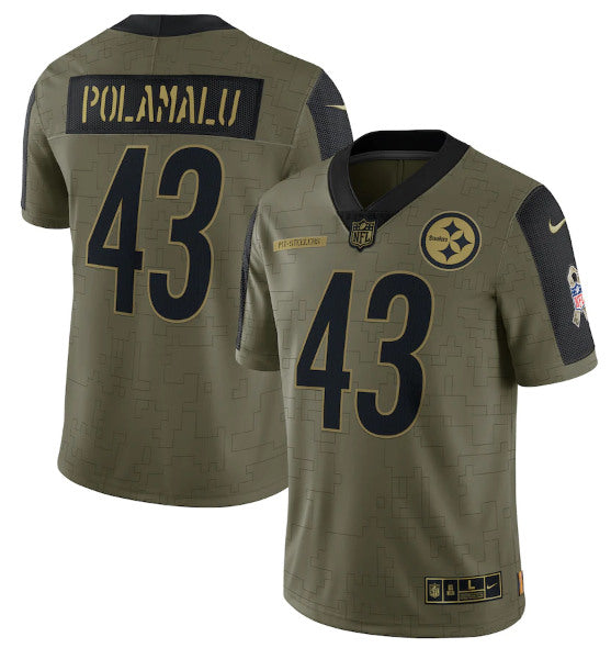 Troy Polamalu Pittsburgh Steelers olive Salute To Service jersey