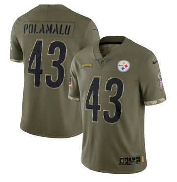 Troy Polamalu Pittsburgh Steelers olive Salute To Service jersey
