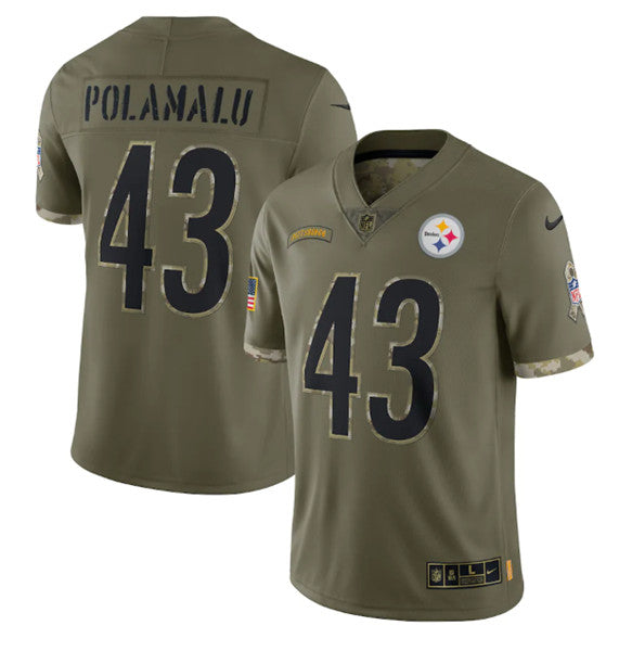 Troy Polamalu Pittsburgh Steelers olive Salute To Service jersey