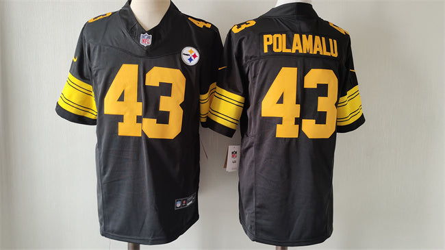 Troy Polamalu Pittsburgh Steelers black Color Rush jersey